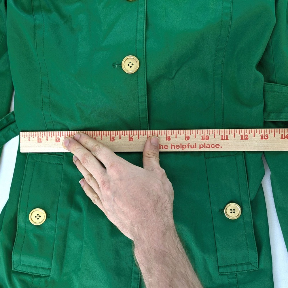 Banana Republic Green Cotton Belted Trench Coat Jacket Small RN 54023 CA 17897 - Picture 5 of 5